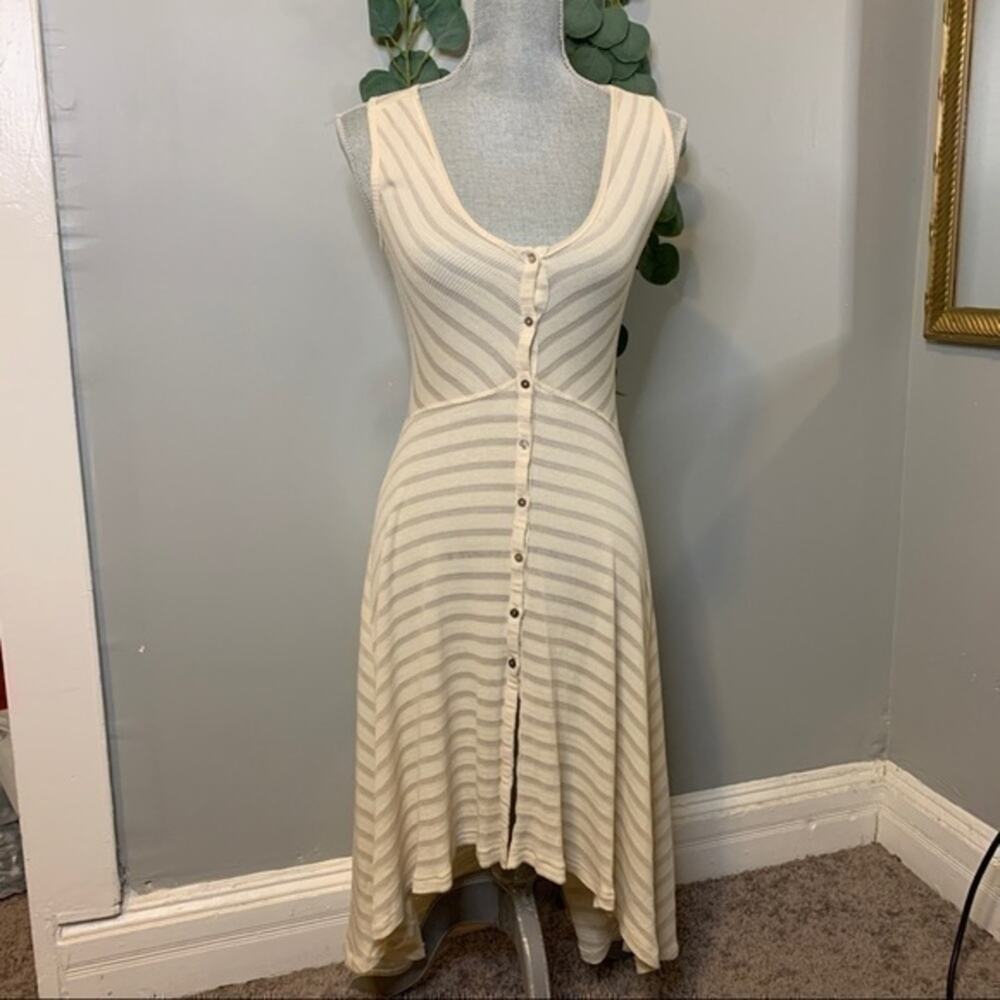 Anthropologie Postmark Striped Asymmetrical Button Down Dress Small